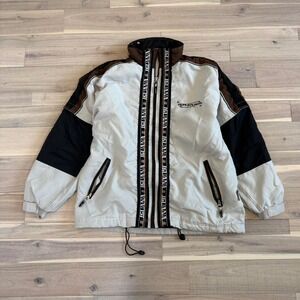 2000s Y2K Iguana white and brown windbreaker jacket Sz XL